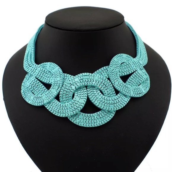 Jewelry - Statement Necklace Intertwine Knot Turquoise